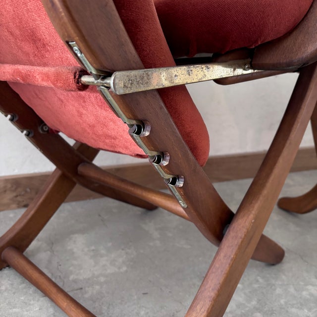 Set of Vintage Adjustable Armchair and Ottoman For Sale - Image 4 of 9