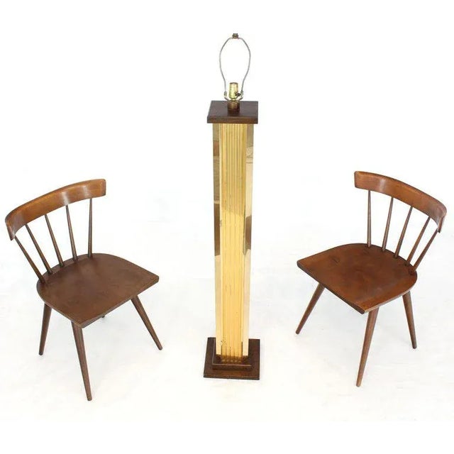 Metal Extruded Brass Profile Art Deco Style Floor Lamp For Sale - Image 7 of 9