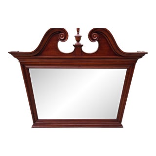 Thomasville Collectors Cherry Wall Dresser Mirror Chippendale Broken Arch Top For Sale
