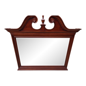 Thomasville Collectors Cherry Wall Dresser Mirror Chippendale Broken Arch Top