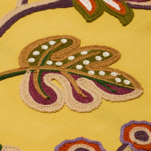 2020s SAMPLE - Schumacher Loulou Embroidery Fabric In Marigold For Sale - Image 5 of 6