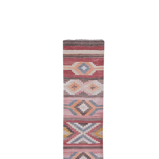 Vintage Turkish Long Kilim Runner 2'6'' X 21'8'' 29.5'' x 259.8'' / 75 x 660 cm Hand woven with high quality pure wool...