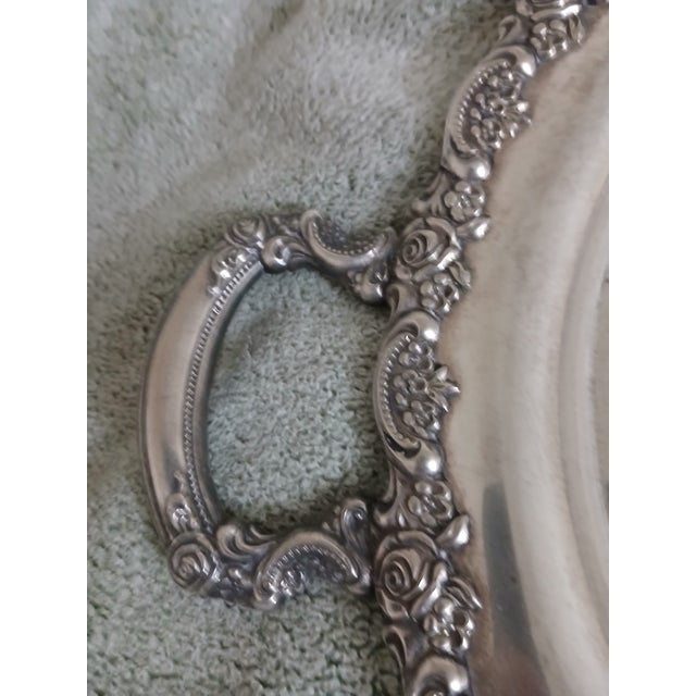 Vintage 60s Round Silverplate Waiter Tray For Sale In Naples, FL - Image 6 of 10