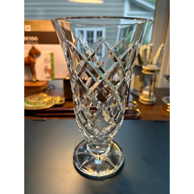 Traditional Vintage Waterford Kinsale Footed Vase, 7" For Sale - Image 3 of 3