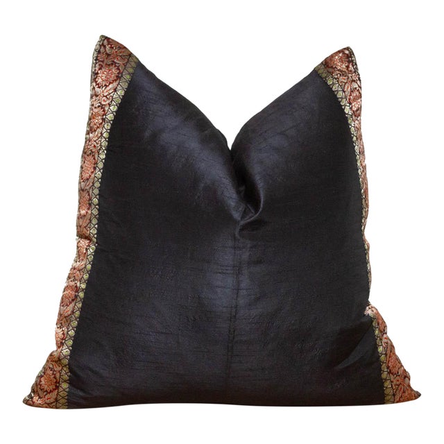 Sable Festive Silk Euro Pillow Cover For Sale