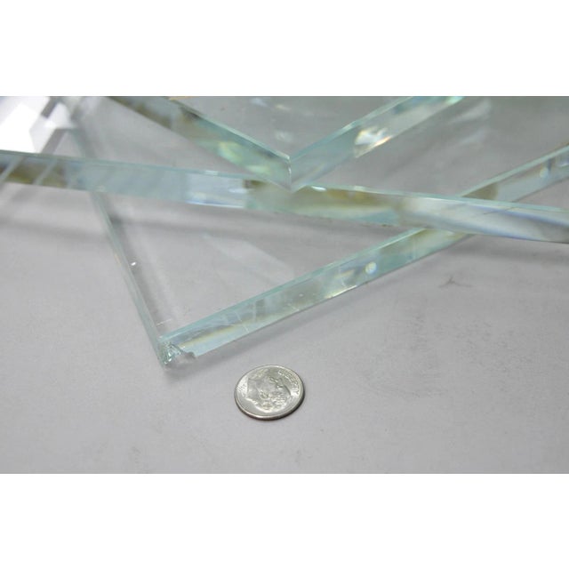 Vintage Mid Century Modern Stacked Glass Skyscraper Round Accent Side Table For Sale - Image 16 of 18