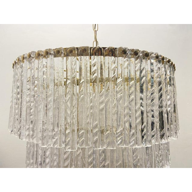 Large Murano Glass Rod Chandelier 1980s For Sale - Image 6 of 13