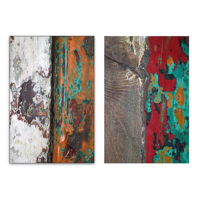 Patinated Wooden Window with Bars For Sale - Image 4 of 6