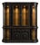 Mid 20th Century Matte Black & Gold Curved Glass Display Hutch / Hollywood Regency Architectural Cabinet For Sale