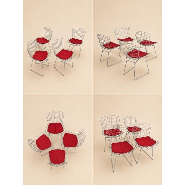 Wire Chairs by Harry Bertoia for Knoll Int., 1970s, Set of 4, in Very Good conditions. Designed 1960 to 1969 This piece...