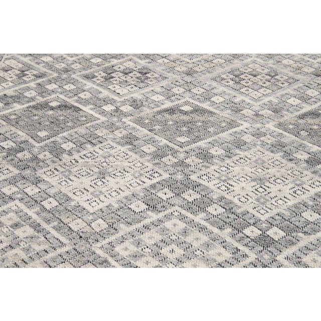 21st Century Modern Textured High Low Wool Rug For Sale - Image 12 of 13