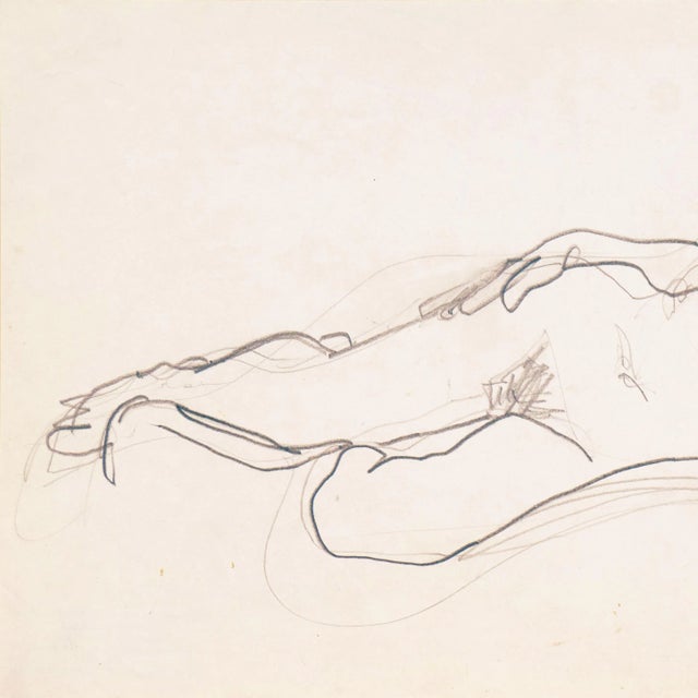 Victor Di Gesu 'Reclining Nude' by Victor Di Gesu, California, Paris, Louvre, Academie Chaumiere, San Francisco Art Association, Los Angeles County Museum of Art For Sale - Image 4 of 7