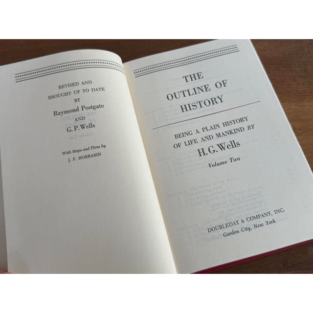 Red H. G. Wells' "The Outline of History" Complete Set of 2 For Sale - Image 8 of 9