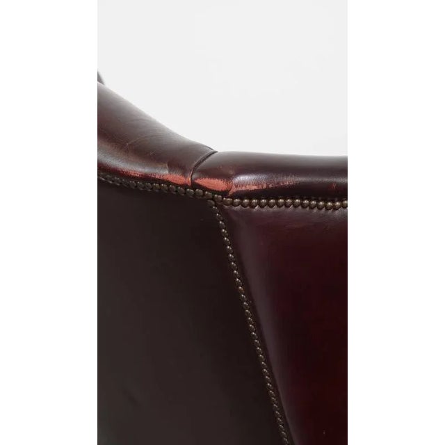 Burgundy Red Cowhide Wing Chairs, Set of 2 For Sale - Image 18 of 18