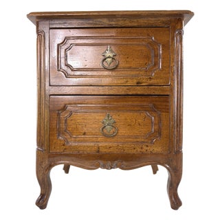 Vintage Walnut Italian Miniature Two Drawer Chest For Sale