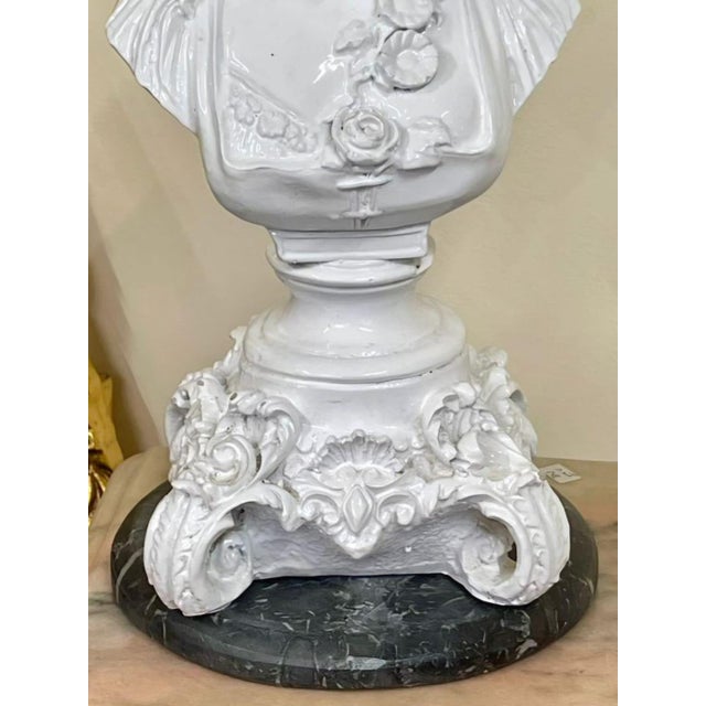 Rococo 1990s French Rococo Woman Bust Sculpture – Elegant Decorative Accent For Sale - Image 3 of 4