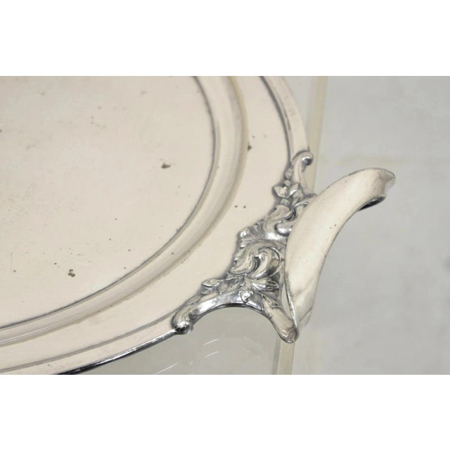 Antique Meriden B Co. Victorian Silver Plated Oval Serving Platter Tray Engraved For Sale - Image 11 of 12