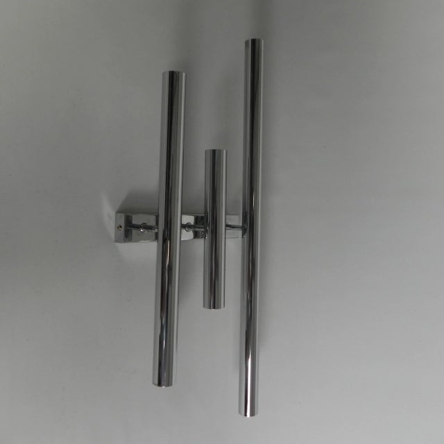 Tede Light Wall Lamp with 3 Chrome Cylinders, 1970s For Sale - Image 9 of 18