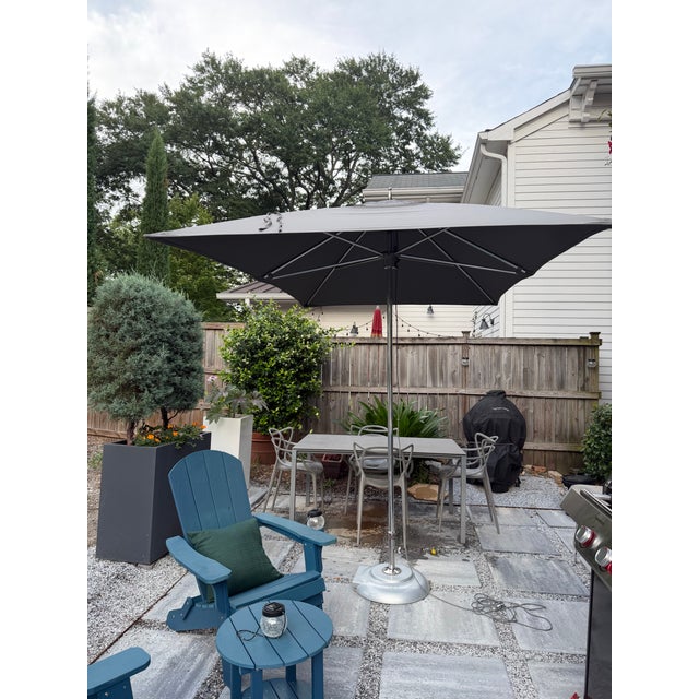 Metal Tuuci Ocean Master 6' X 9' Rectangular Market Umbrella With Wheeled Base - Restoration Hardware For Sale - Image 7 of 16