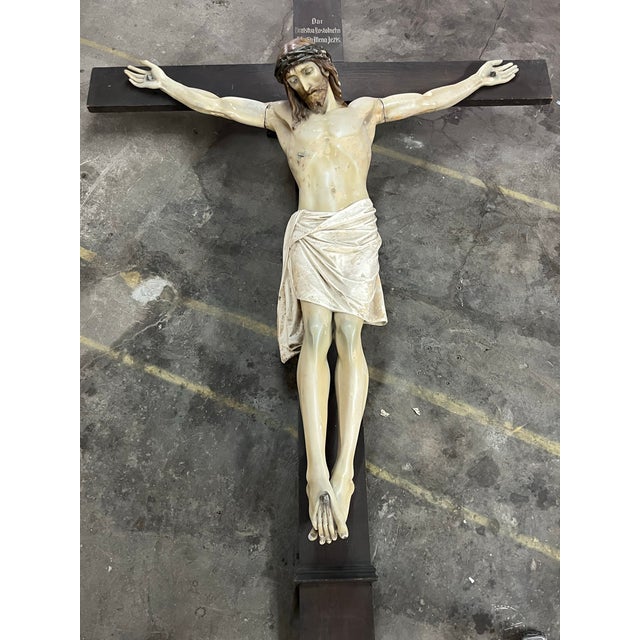 Antique Ecclesiastical Figure of Christ on the Cross For Sale - Image 10 of 12