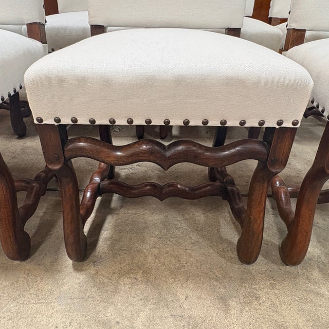 1920s Set of Eight Os De Mouton French Walnut Chairs For Sale - Image 10 of 11