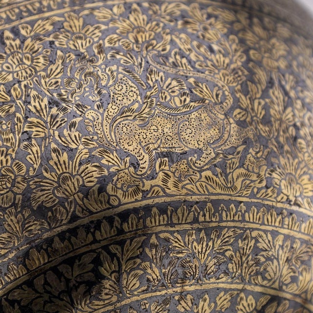 Black 19th Century Thai Silver-Gilt Niello Enamel Bowl, Siam, 1800s For Sale - Image 8 of 18