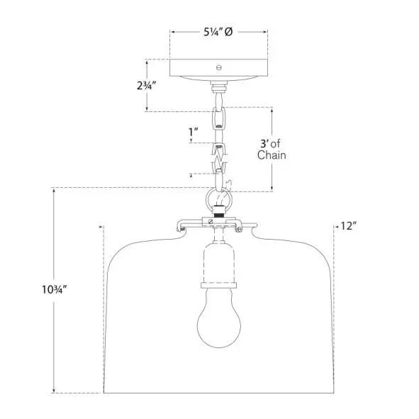 Visual Comfort Thomas O'Brien for Visual Comfort Signature Katie Dome Pendant in Bronze with Clear Glass For Sale - Image 4 of 4
