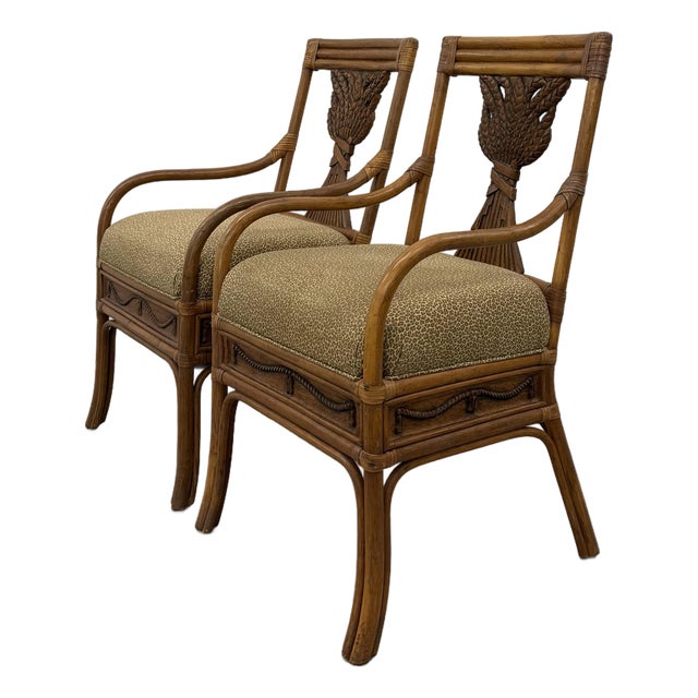 Vintage Rattan Wheat Back Bentwood Chairs For Sale