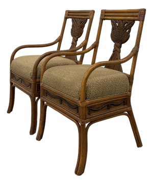 Vintage Rattan Wheat Back Bentwood Chairs