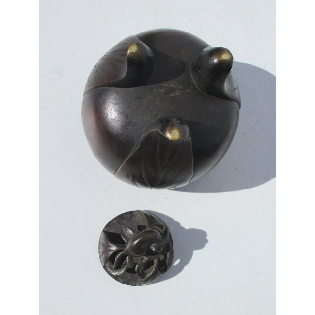 Mid 19th Century Japanese Bronze Fruit Shaped Incense Burner For Sale - Image 5 of 7