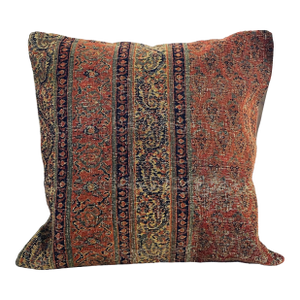 19th Fragment Herat Paisley Design Pillow Cover 22" by 22"