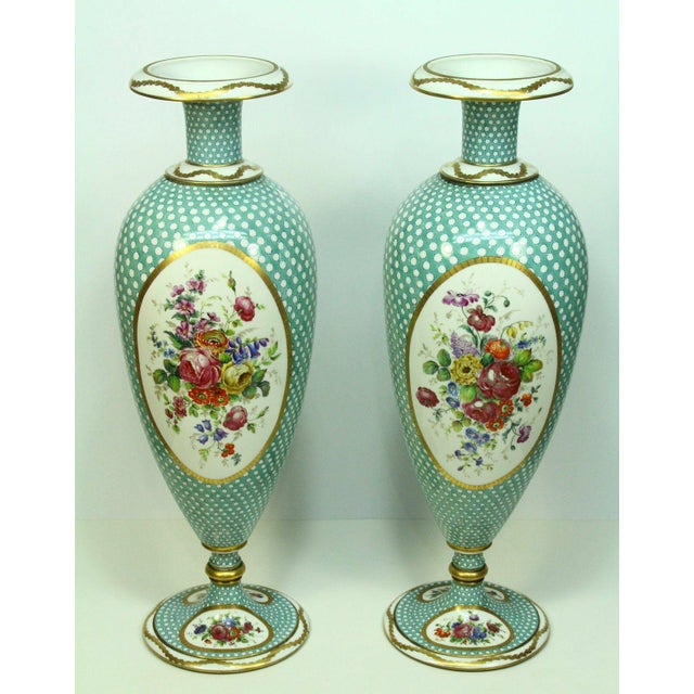 1800s Antique Limoges Hand Painted Porcelain Tall Vases 21" a Pair Chairish