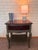 Olive Vintage Dixie Side Table | Refinished Solid Wood Accent Table in Olive Green & Mahogany For Sale - Image 8 of 9