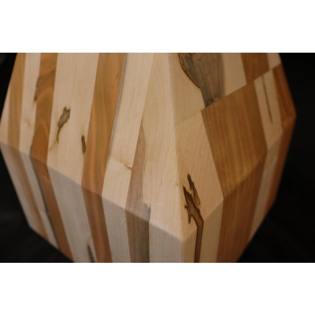 Mosaic Pedestal Table, Solid Cherry and Maple Hard Wood, Artisan Crafted (Sn2523) For Sale - Image 11 of 14