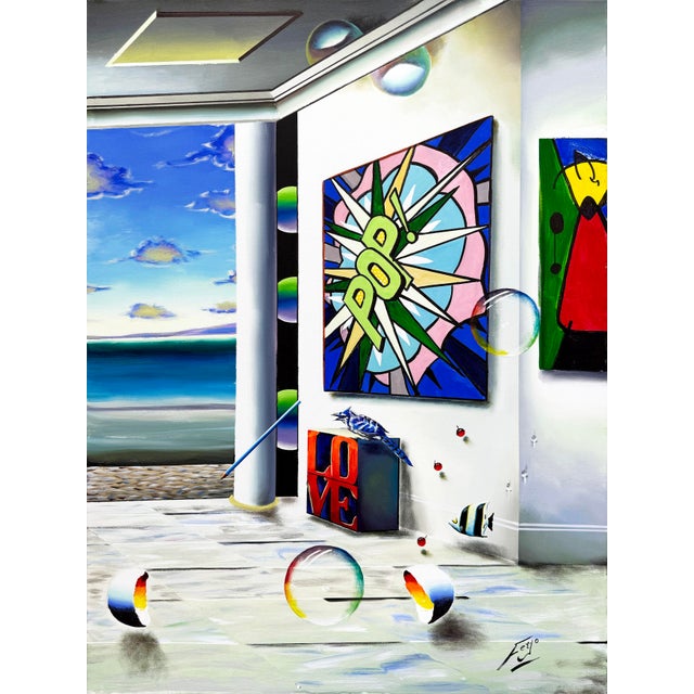 Contemporary Ferjo, Homage to Pop Art (Diptych), Huge Original Painting on Canvas For Sale - Image 3 of 3