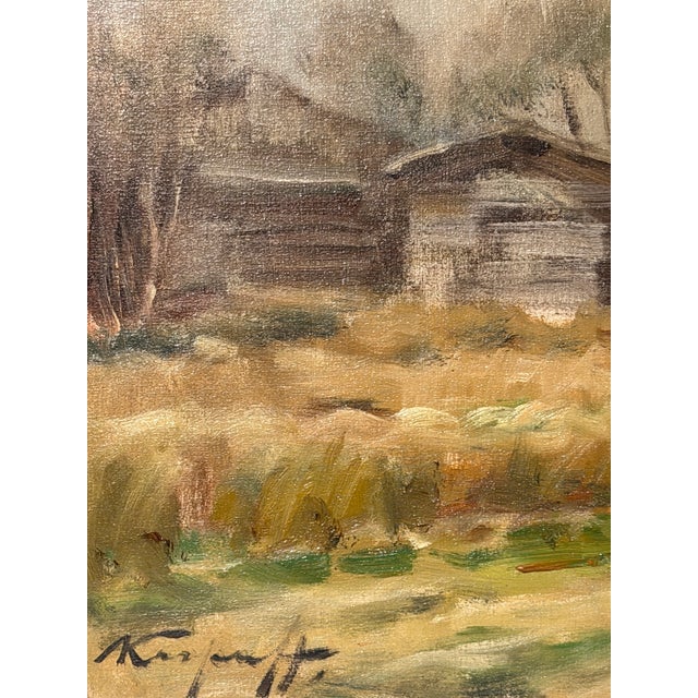 Rural Landscape, 20th Century, Oil Painting on Canvas For Sale - Image 6 of 7