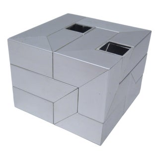 Stainless Steel and Aluminum 3D Puzzle Sculpture by Bernard Girette, 1970s For Sale