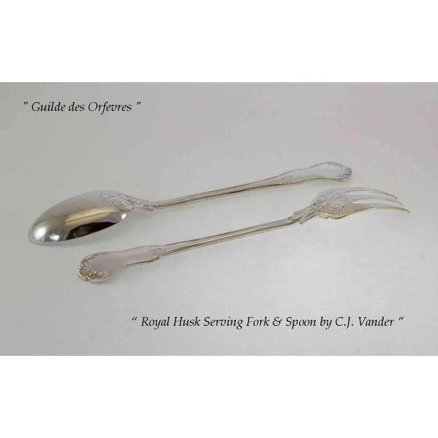 Metal New Royal-Husk Silverplate Flatware Set for 12- 75 Pieces For Sale - Image 7 of 13
