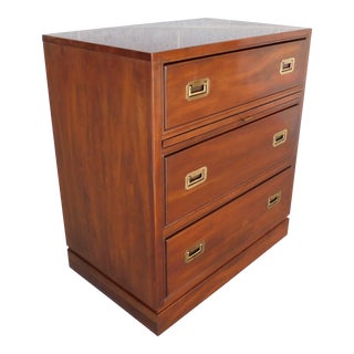 Ethan Allen Cherry Campaign Style Nightstand Model 27-5118 Finish 237 For Sale