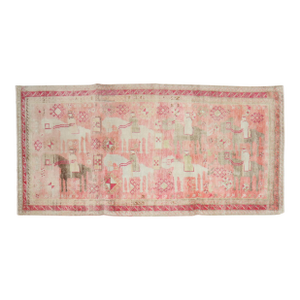 Pink Antique Karabagh Caravan Rug