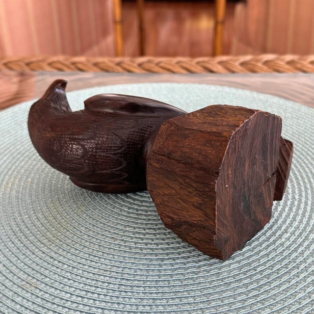 Wood Late 20th Century Hand Carved Eagle / Bird Sculpture For Sale - Image 7 of 9