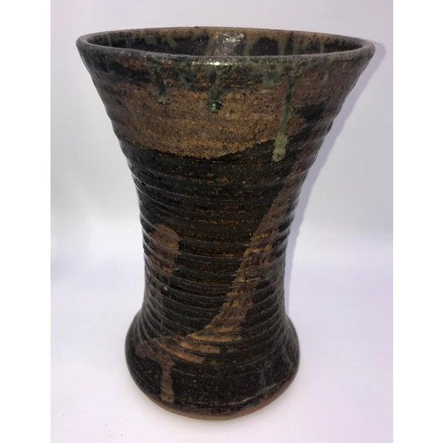Mid-Century Signed Studio Pottery Vase For Sale - Image 4 of 10