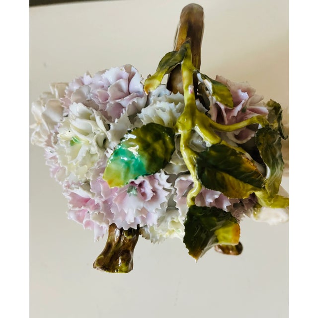 Easter Antique German Porcelain Flower Basket Sitzendorf For Sale - Image 10 of 10