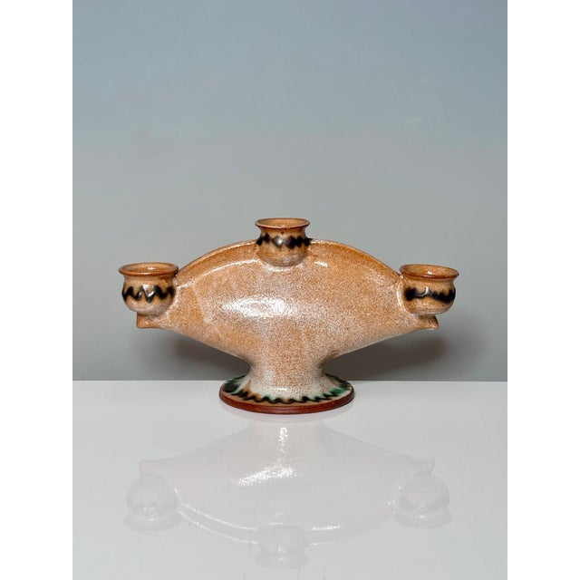 Ceramic Modernist Sculptural Studio Ceramic Art Candleholder from Helma Klett, Germany, 1960s For Sale - Image 7 of 9