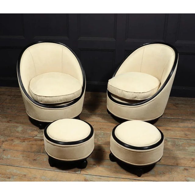 French Art Deco Salon Chairs in the Style of Ruhlman, 1925, Set of 4 For Sale - Image 10 of 12