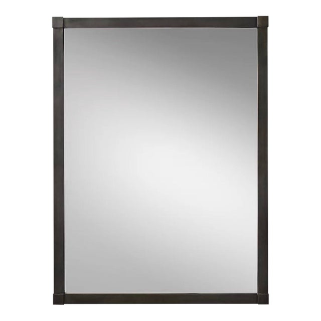 Rh Mirror Luce Bronze Frame Wall Floor 40x42 Inch Restoration Hardware Mid Century Design For Sale