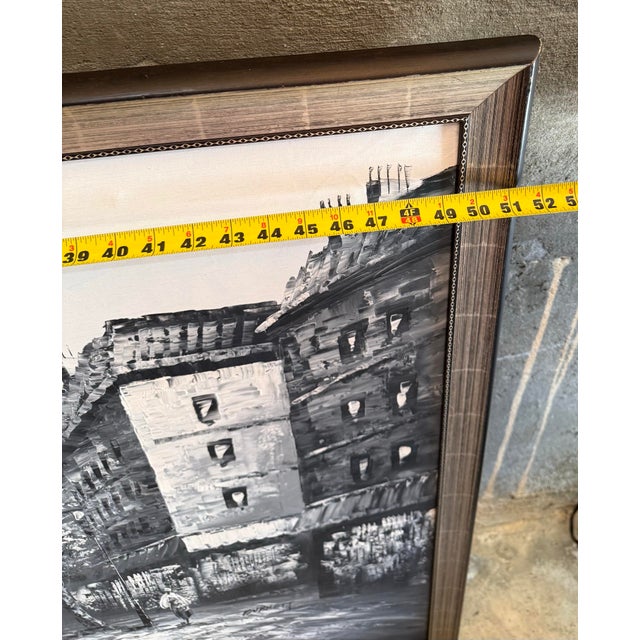 Black 1930s Caroline Burnett Hand Painted Oil Painting on Canvas, Signed For Sale - Image 8 of 9