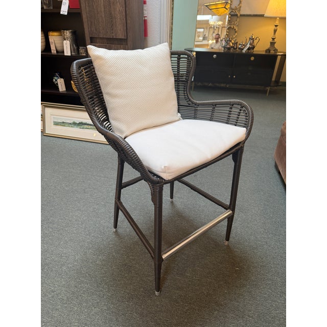 Late 20th Century Palecek Palermo in/Outdoor Bar Stools, Set of Three For Sale - Image 5 of 12