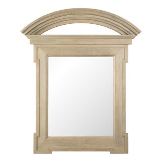 Arched Pediment Mirror in Natural Limed Wood by John Hutton for Donghia For Sale