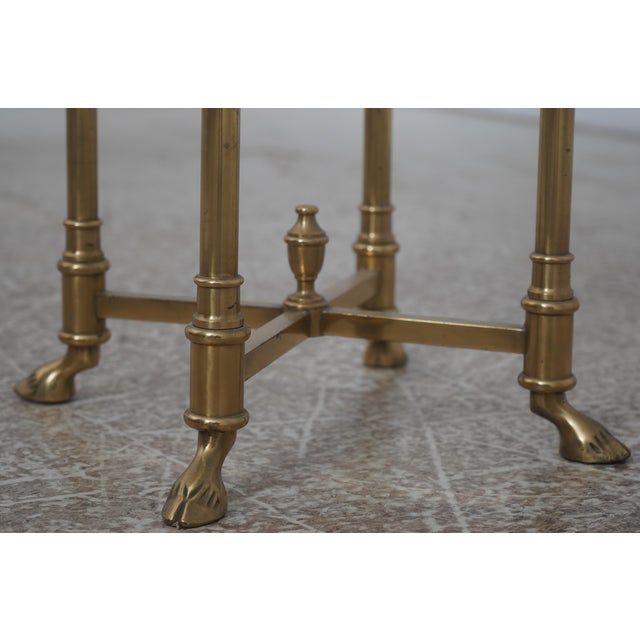 Metal Labarge Brass & Glass Pedestal Table Stand For Sale - Image 7 of 10